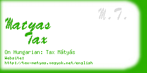 matyas tax business card